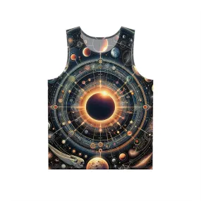 Texas Eclipse 2024 - Visionary Psychedelic Ai Art Men's and Women's Unisex Soft Style Tank Top T-Shirt for Festival and Street Wear