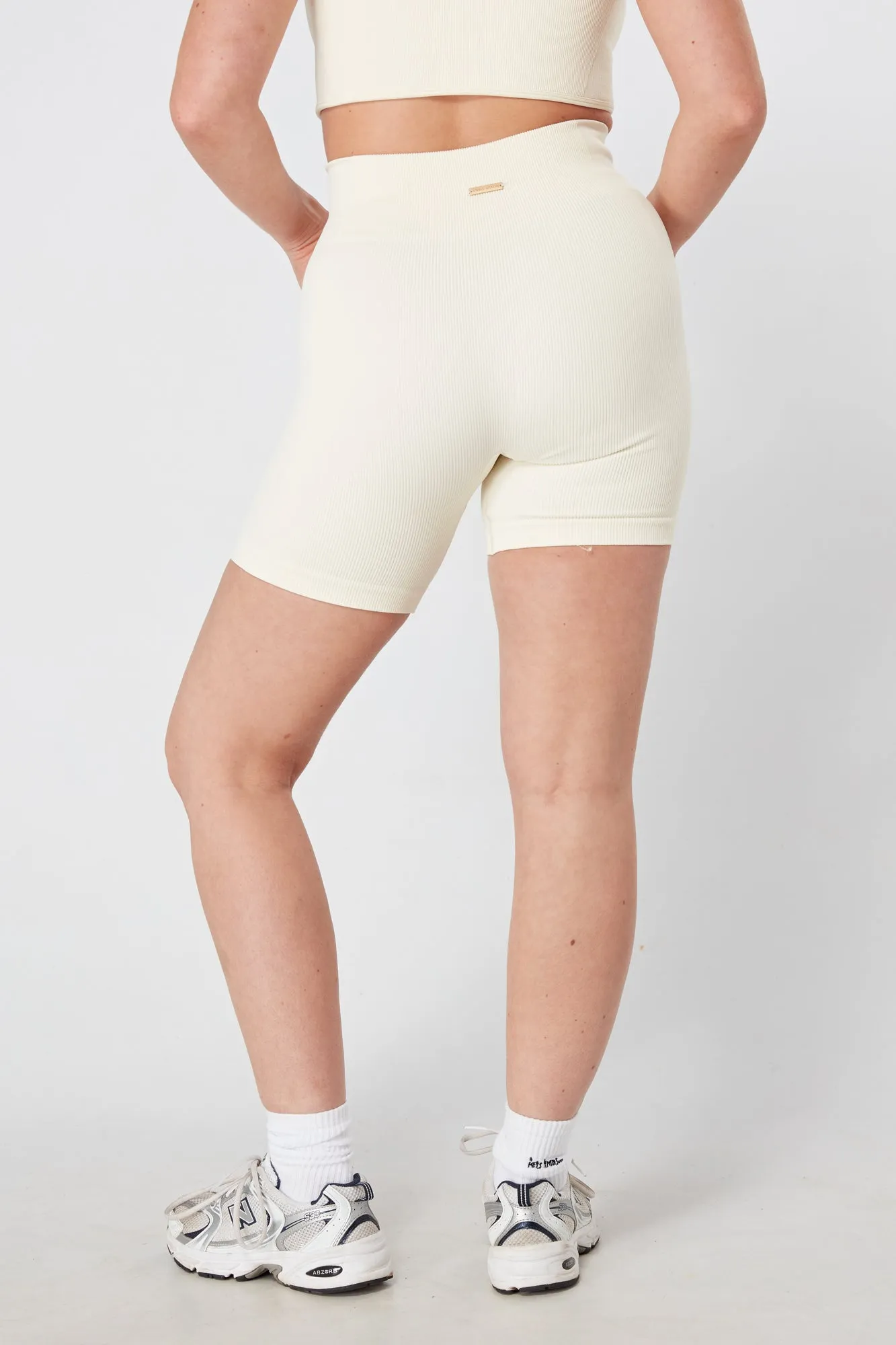 Twill Active Rib Cycling Short - CREAM