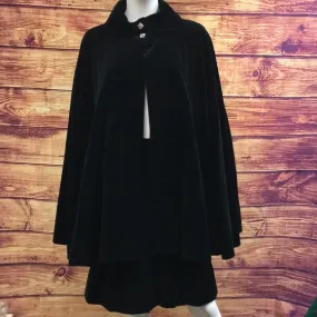 Vintage Chloe 1950’s Black Velvet Cape Skirt Set