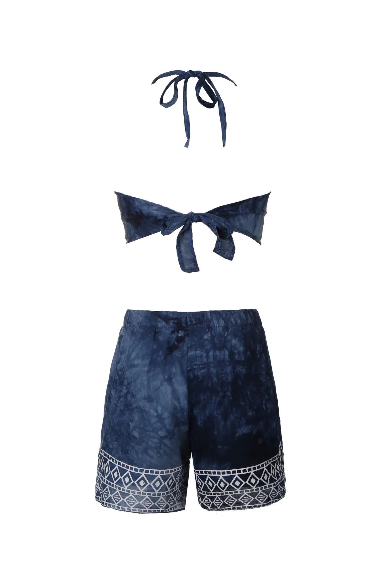 Vintage Tassel Crop Top&Shorts Matching Sets