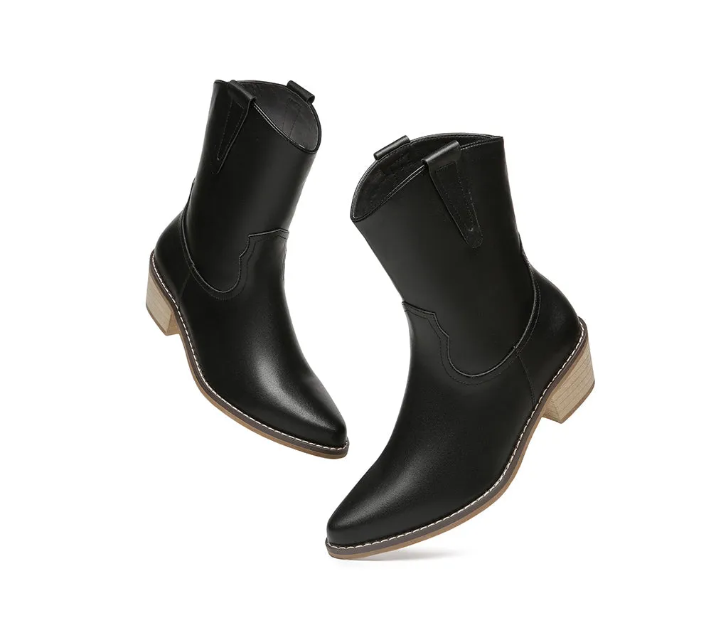 Women Leather Boots Claudia Mid Calf Pointed Toe