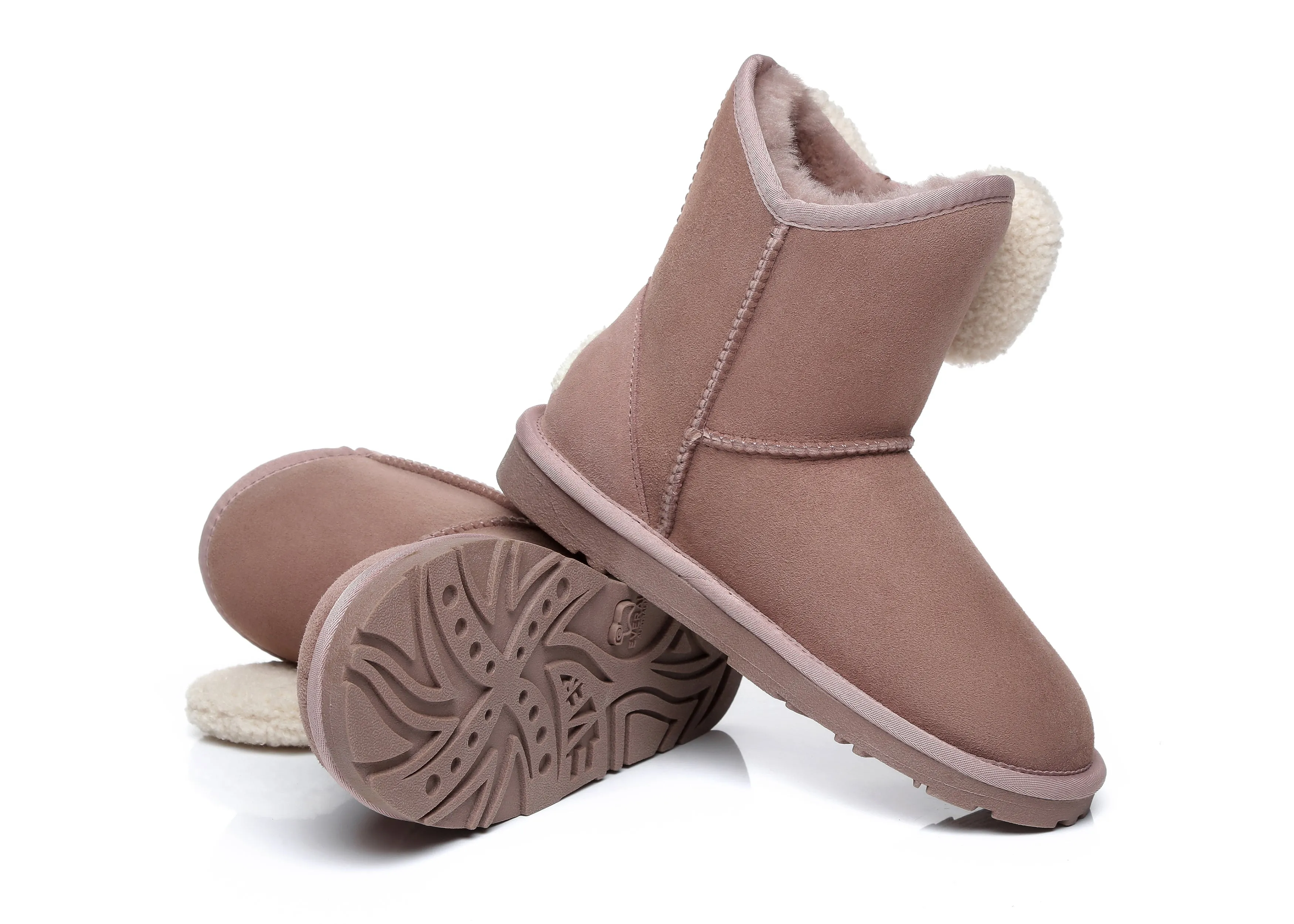 Women Mini Sheepskin Boots With Bow Vela