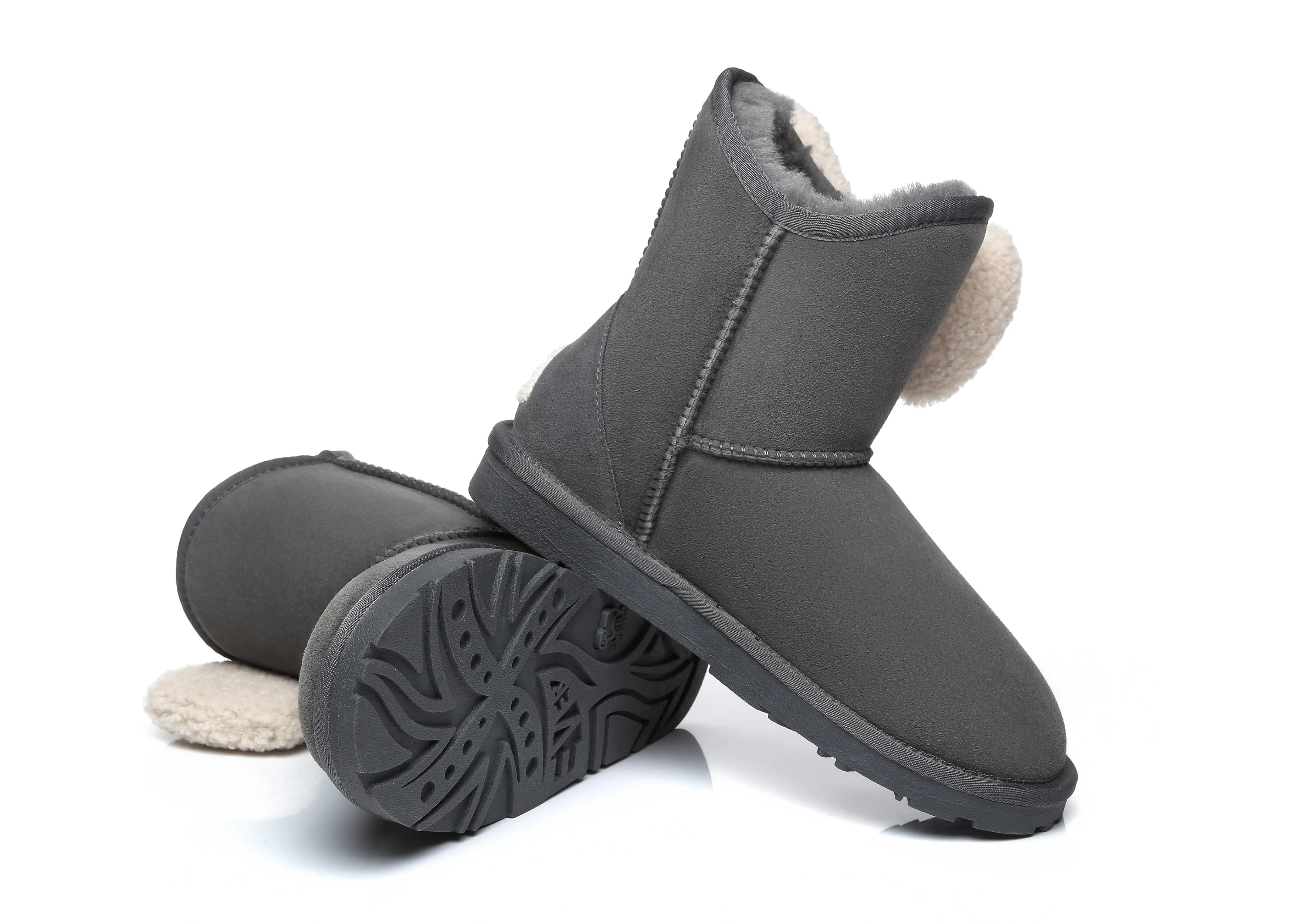 Women Mini Sheepskin Boots With Bow Vela