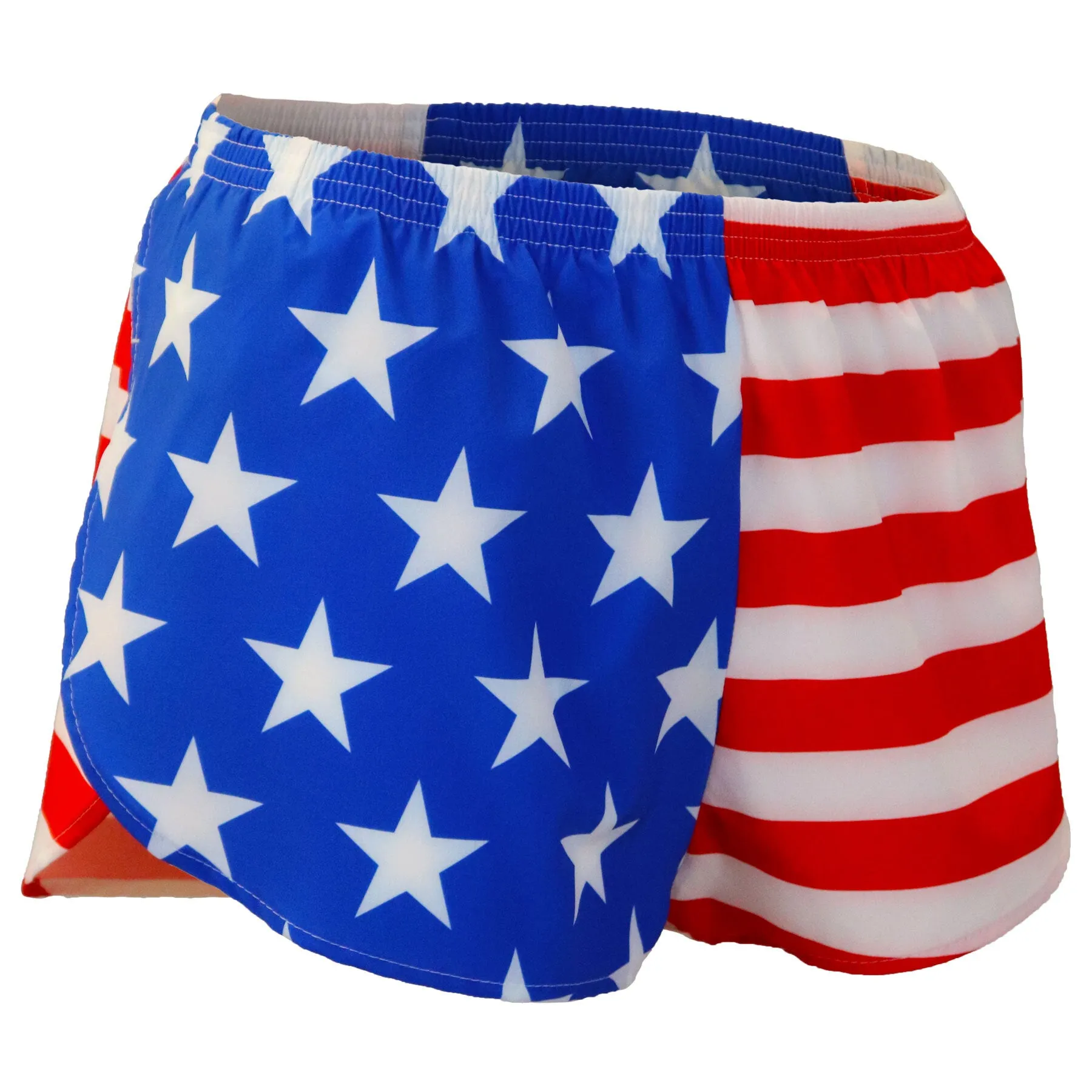 Women's 1" Elite Split Shorts- American Flag