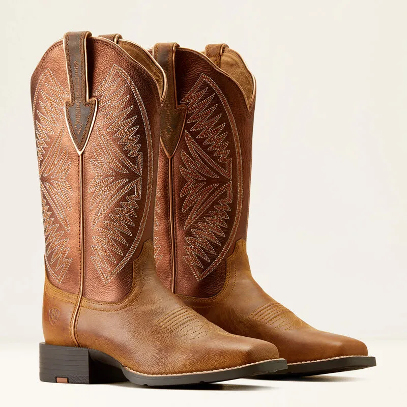 WOMENS ARIAT Round Up Ruidoso PEARL/BURNISHED CHESTNUT: 10051066