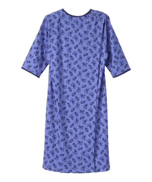 Women's Knit Nightgown with Back Overlap