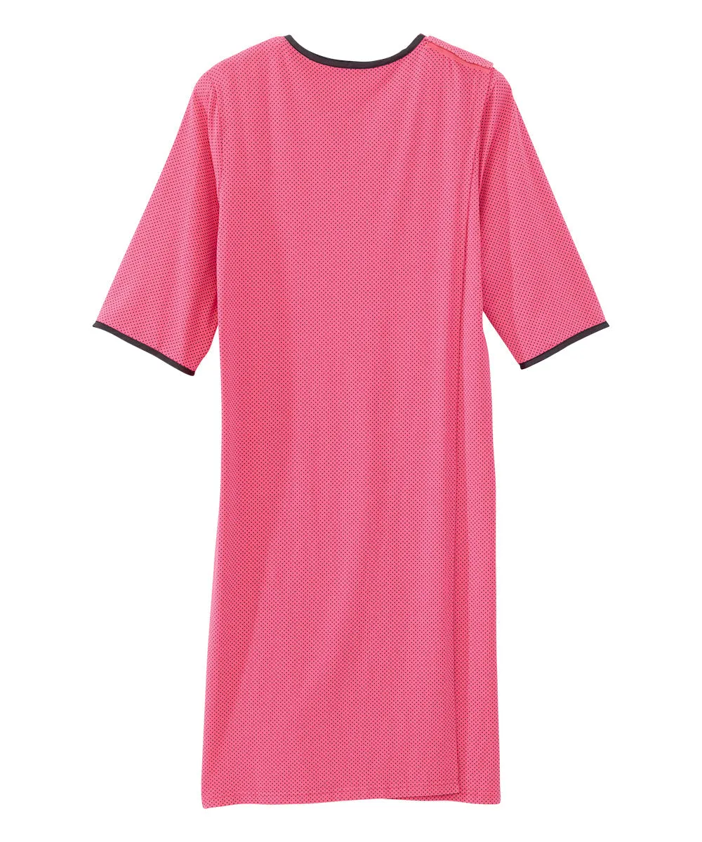 Women's Knit Nightgown with Back Overlap