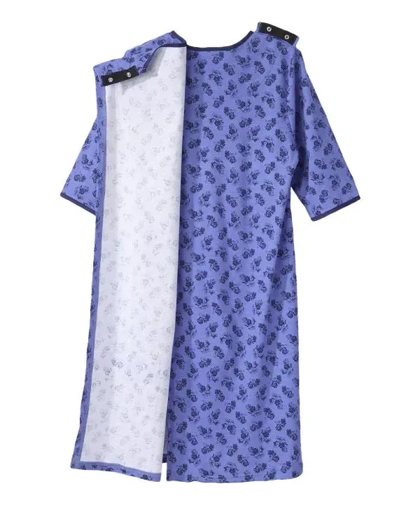 Women's Knit Nightgown with Back Overlap