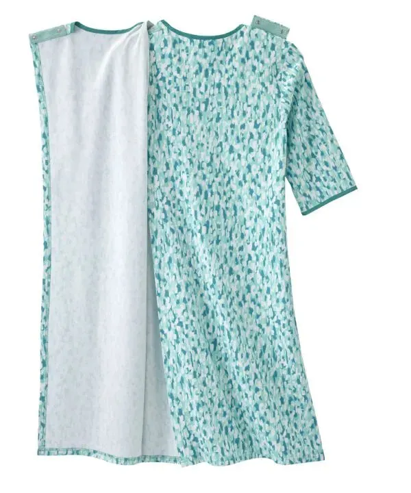 Women's Knit Nightgown with Back Overlap