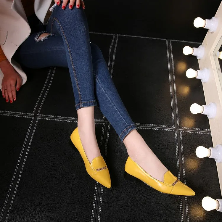 Women's's Pointed Toe Block Low Heels Pumps