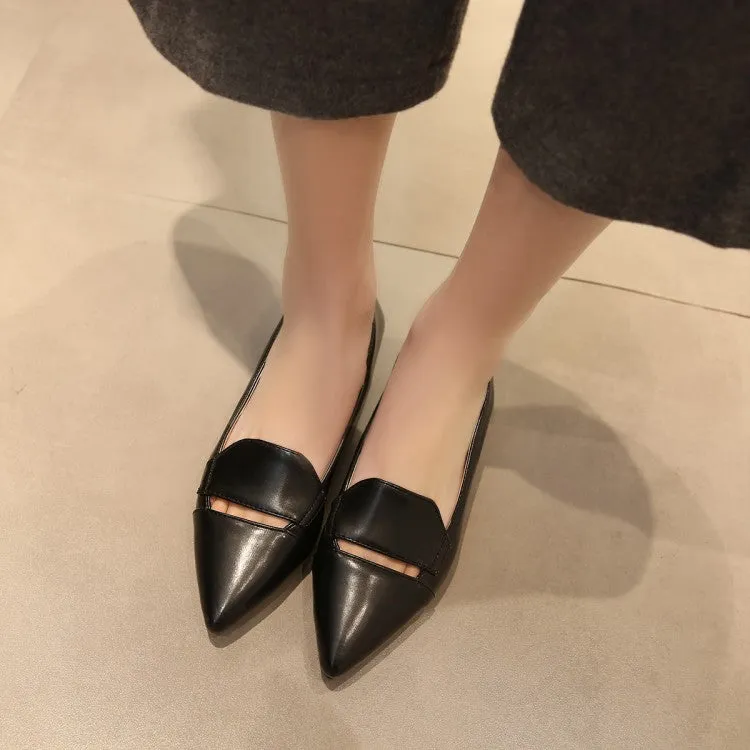 Women's's Pointed Toe Block Low Heels Pumps